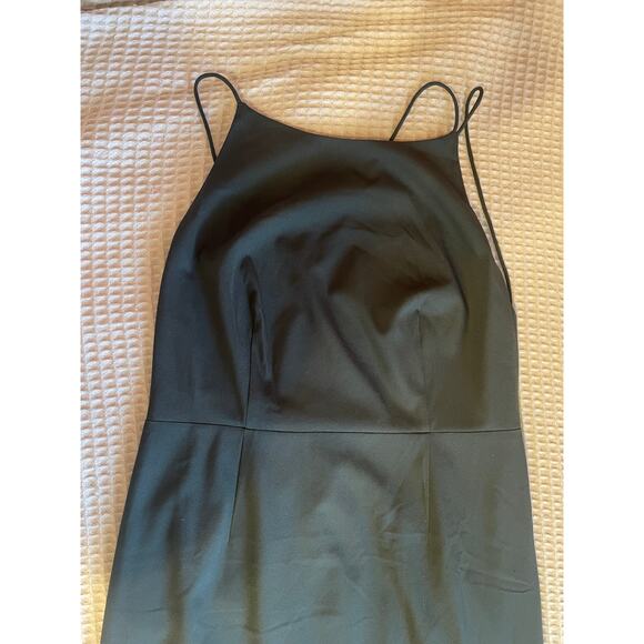 BHLDN Marta Crepe Bridesmaid Dress in Forest Green Strappy Spaghetti Strap Sz 10 - Picture 14 of 16